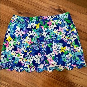 Lilly Pulitzer Blue Multi Floral Scallop Shorts